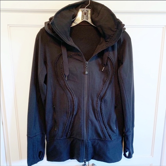 lululemon athletica Jackets & Blazers - Lululemon | Ruffle Black Nice Asana Jacket Hooded